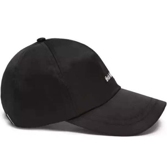 FOREVER 21 Black Satin Embroidered Strapback Hat… - Picture 2 of 6